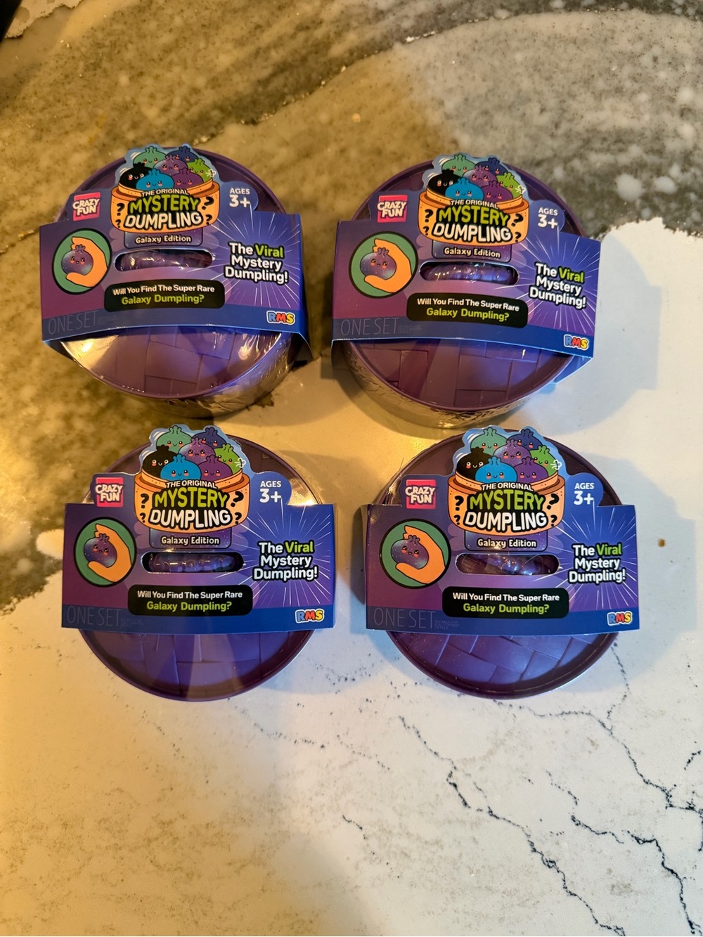 RMS Mystery Dumpling Galaxy Edition Purple Collectible Squishy Toy Set of 4